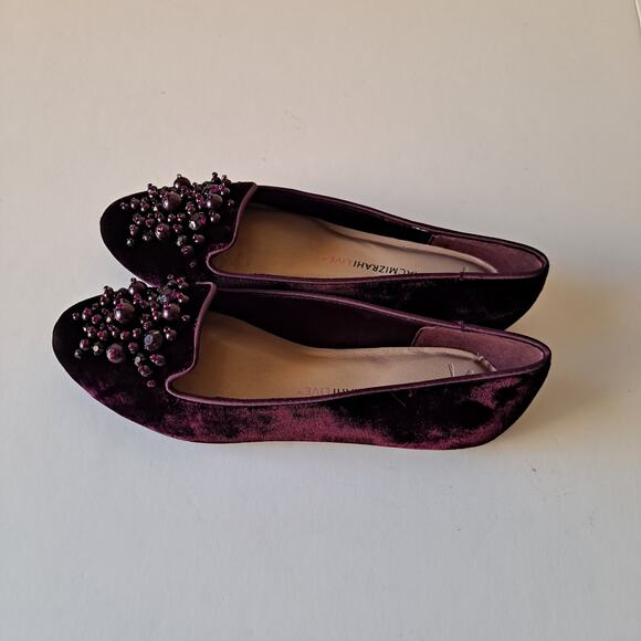 NWB Isaac Mizrahi Live! Velvet Loafers Ornament Detail Vivid Plum Women Size 5 M - Picture 7 of 14